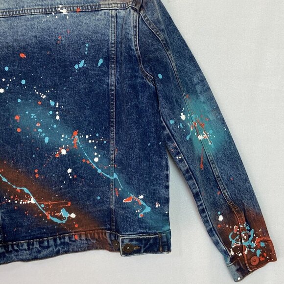 Evolution in Design Denim Jean Jacket Teen Boys Size Small Paint Splatter - Picture 11 of 16